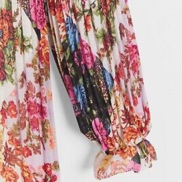 Anthropologie Maeve Shara Polished Pleats, Floral, Midi Dress XS - Picture 5 of 16